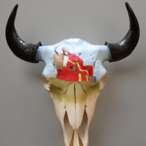 Painted Bison Skull