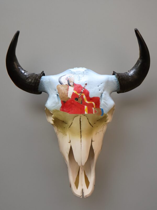 Painted Bison Skull