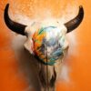 Painted Cow Skull