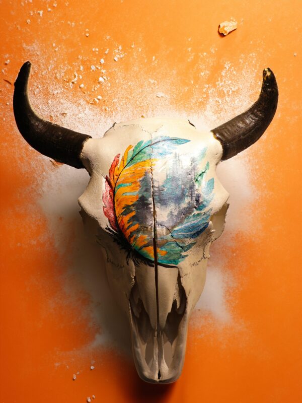 Painted Cow Skull